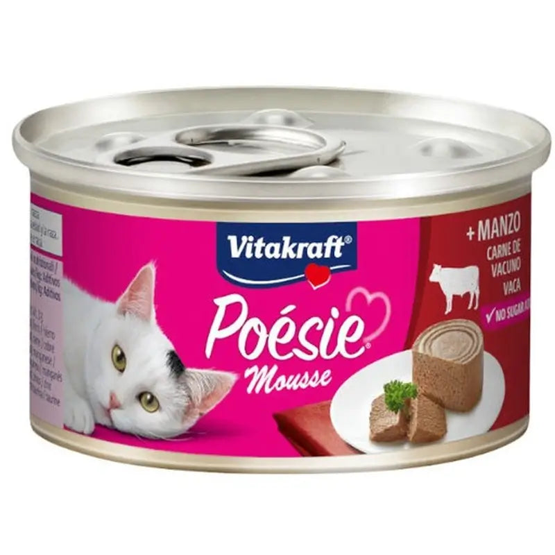 Vitakraft Poesie Mousse z teľacieho mäsa, plechovka 12 × 85 gramov