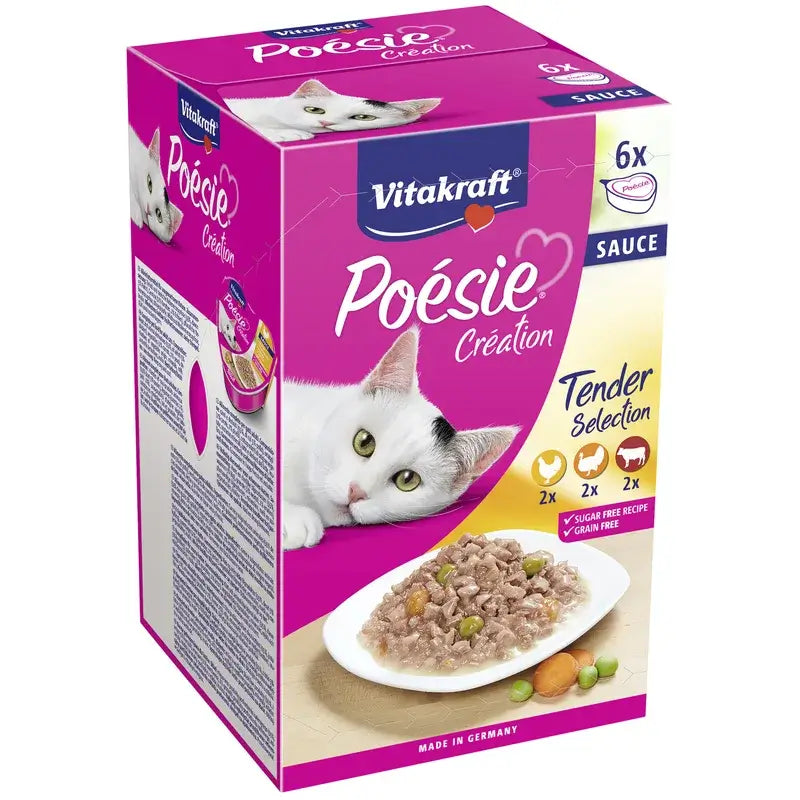 Vitakraft Poesie Multipack – mäso v omáčke, 6 x 85 gramov