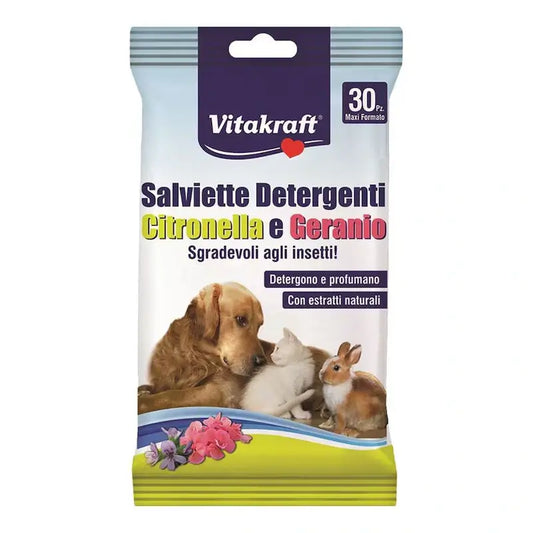 Vitakraft Hygienické utierky s citrónovou trávou pre psov, 30 kusov, 1 balenie