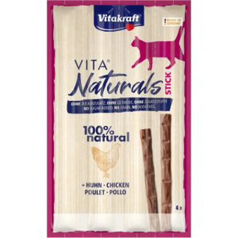 Vitakraft Vita Naturals pre mačky – tyčinky s kuracím mäsom, 20 × 4 ks