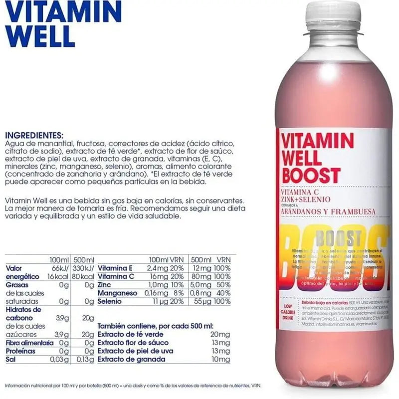 Vitamin Well Boost – čučoriedka/malina, 500 ml
