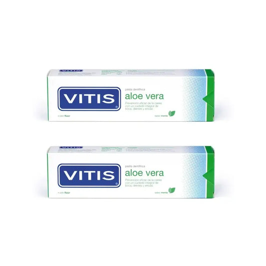 Vitis Aloe Vera zubná pasta s príchuťou mäty, 2×150 ml 