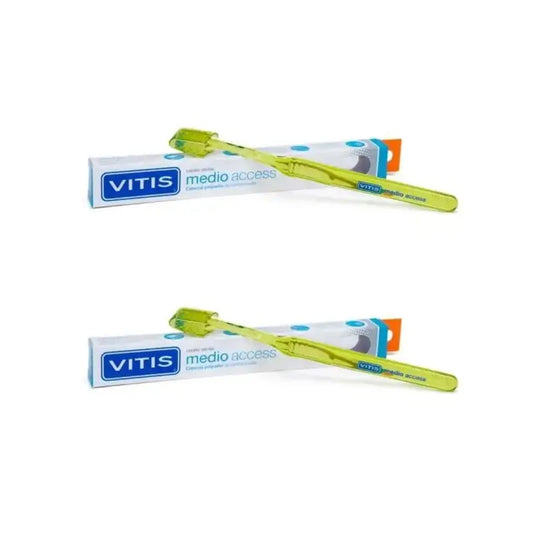 Vitis Zubná kefka Access so strednou tvrdosťou a malou hlavicou, 2 kusy 