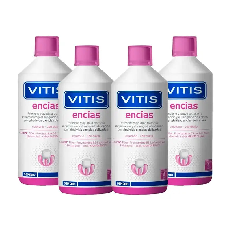 VITIS Ústna voda na ďasná, balenie 4 x 1 liter