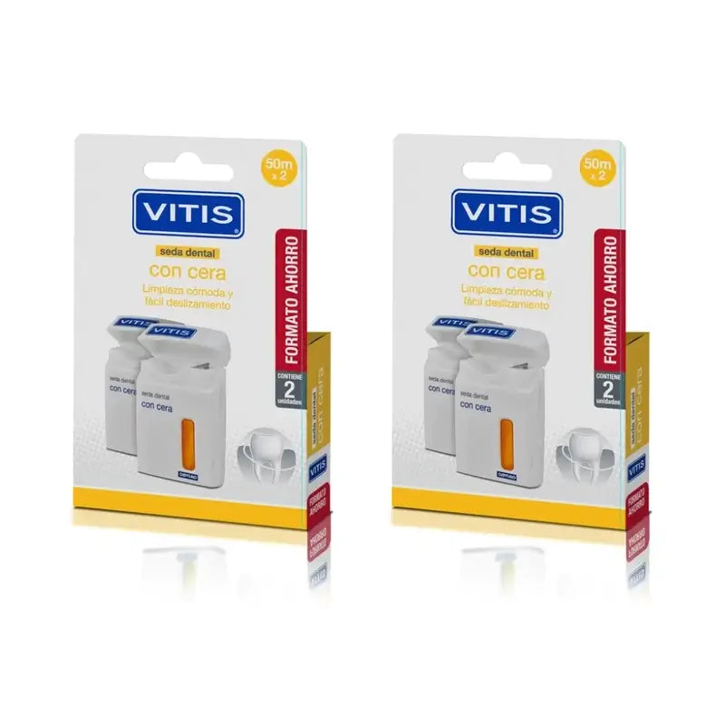 Vitis Duplo zubná niť s voskom, 2×50 m 
