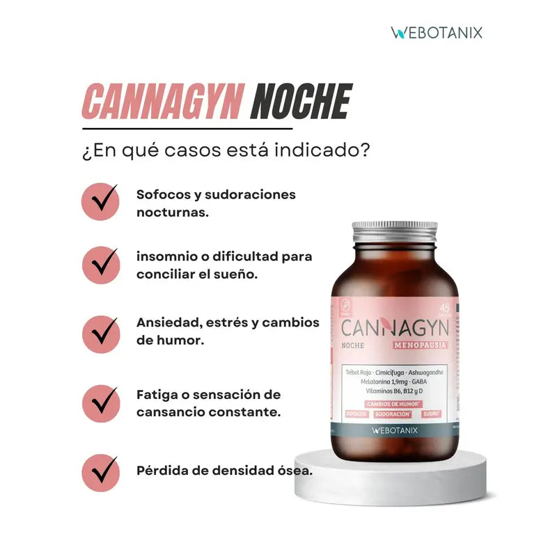 Webotanix Cannagyn Menopauza – nočná dávka, 45 kapsúl