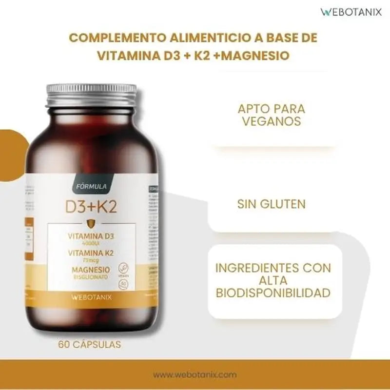 Webotanix Vitamín D3+K2 Formula, 60 kapsúl