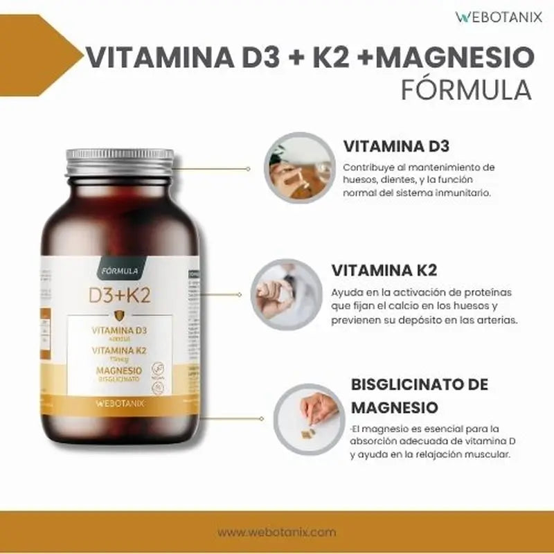 Webotanix Vitamín D3+K2 Formula, 60 kapsúl