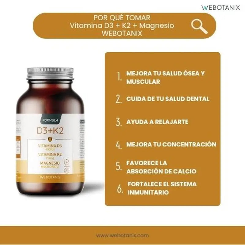 Webotanix Vitamín D3+K2 Formula, 60 kapsúl