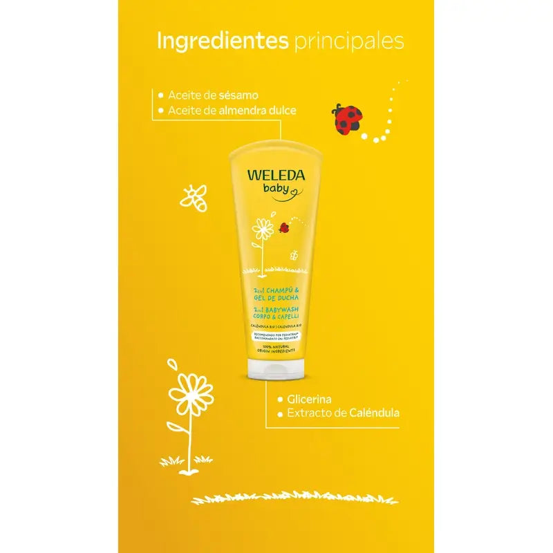 Weleda Detský šampón a sprchový gél s nechtíkom 200 ml