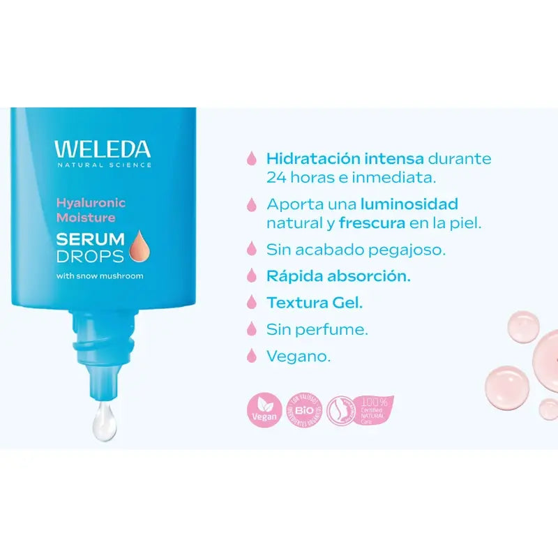 Weleda Hydratačné sérum Booster Drops s kyselinou hyalurónovou, 30 ml