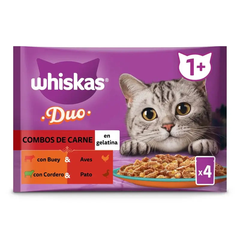 Whiskas Tasty Duo Meaty Combos, balenie po 4 ks, 13 × 4 × 85 g 