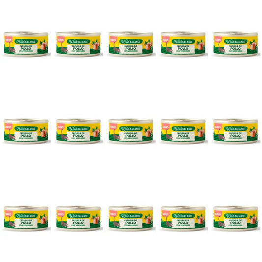 Wild Balance – konzerva s kuracím mäsom a zeleninou pre mačky, 80 g, balenie po 15 kusoch