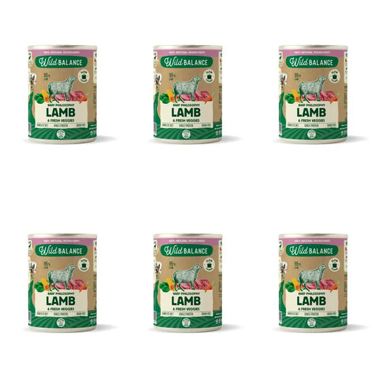 Wild Balance – konzerva s jahňacím mäsom pre psov podľa filozofie BARF, 400 g, balenie po 6 ks