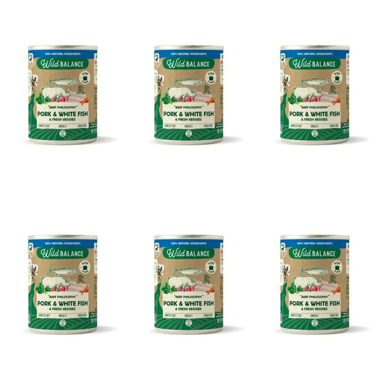 Wild Balance – konzerva s hake podľa filozofie BARF pre psov, 400 g, balenie po 6 kusoch