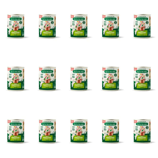 Wild Balance – plechovka tradičného ragú s teľacím mäsom, kuracím mäsom a zeleninou pre psov, 400 g, balenie po 15 kusoch