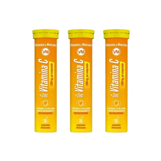 Ynsadiet Vitamín C + zinok, balenie 3 x 20 šumivých tabliet
