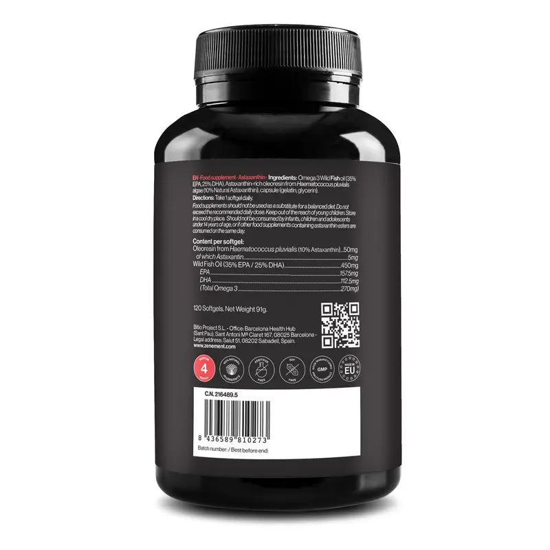 Zenement Astaxantín, 8 mg, s omega-3, 120 mäkkých kapsúl