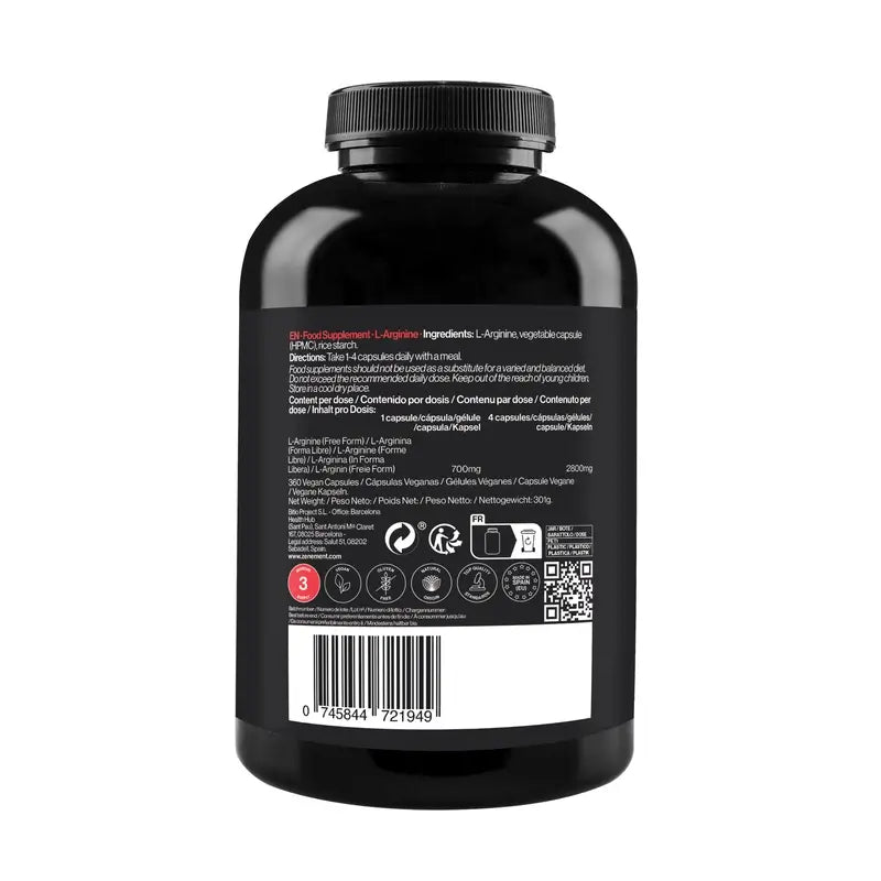 Zenement L-arginín 700 mg, 360 vegánskych kapsúl