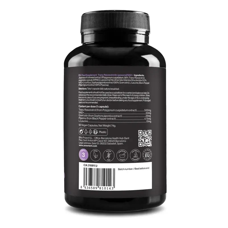 Zenement Trans-Resveratrol a Na+ v lipozomálnej forme, 90 vegánskych kapsúl