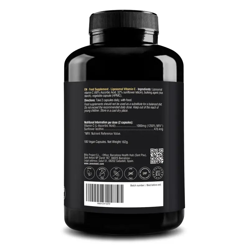 Zenement Lipozomálny vitamín C, 180 vegánskych kapsúl