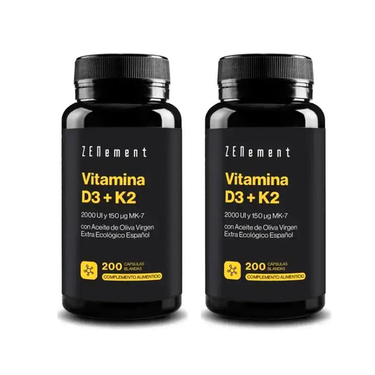 Zenement Vitamín D3 + K2, 2000 IU a 150 µg MK-7, balenie 2 x 200 mäkkých kapsúl