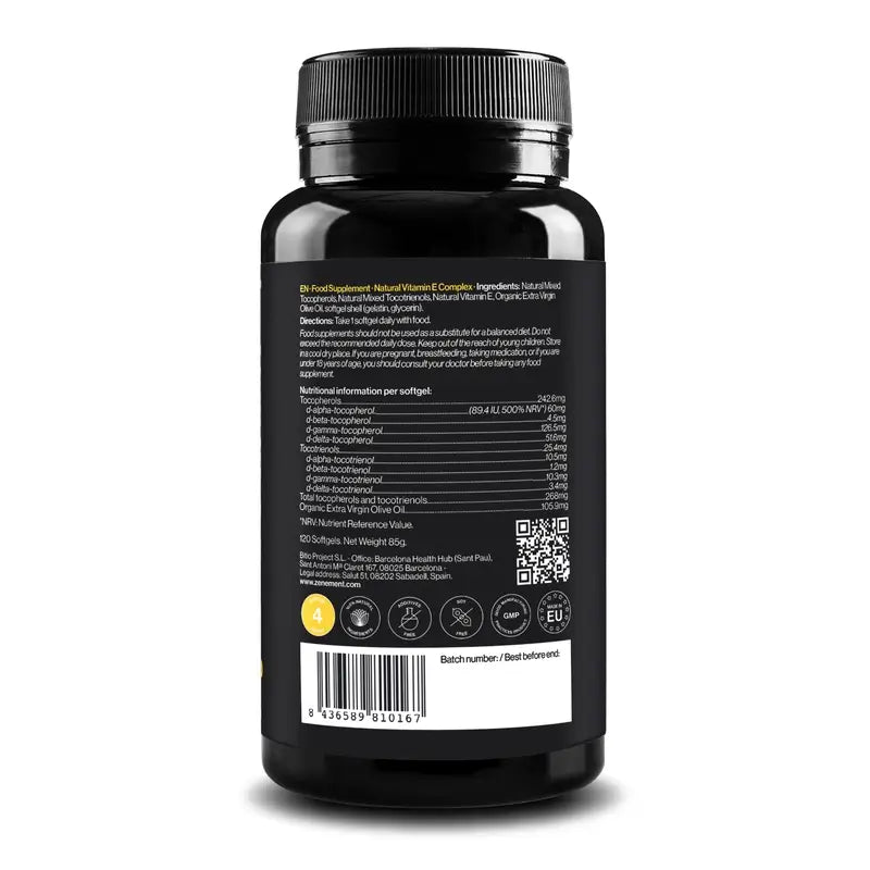 Zenement Prírodný komplex vitamínu E, 120 mäkkých kapsúl